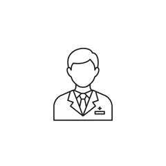 Fototapeta premium Professional Medical Doctor Icon with Lab Coat and Stethoscope for Healthcare Concepts