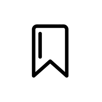 Simple Black and White Bookmark Icon for Reading and Bookmarks