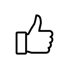 Obraz premium Simple Black and White Thumbs Up Gesture Icon for Positive Feedback