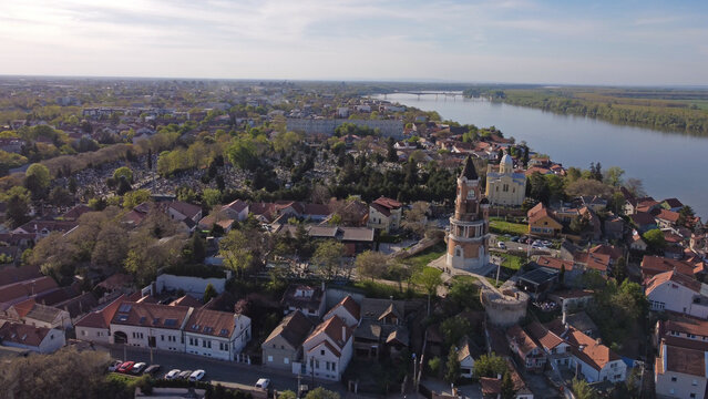 Drone view of Zemun, Belgrade, Serbia.