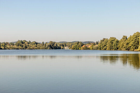 Dolejsi fish pond near Tchorovice, Czech Republic