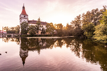 Fototapeta premium Sunset view of Castle Blatna, Czech Republic