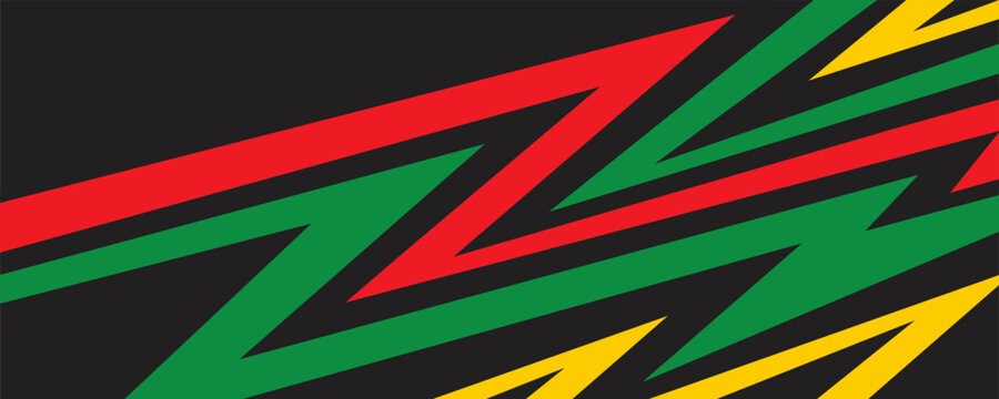 PrintSimple background with gradient zigzag line pattern and with Jamaican color theme