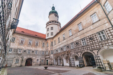 Obraz premium Courtyard of Nove Mesto nad Metují Castle, Czechia