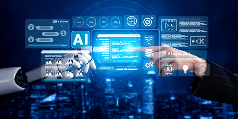 Obraz premium AI integrating chatbot interaction and automated code generation to enhance productivity and streamline software development processes Parse
