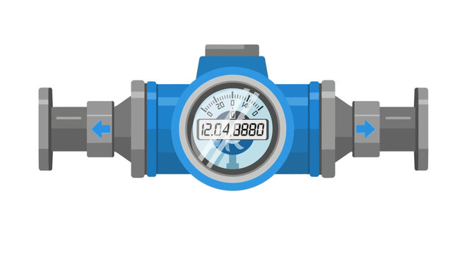 Water Meter Device with Digital Display.