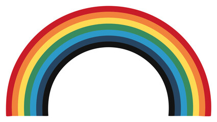 Fototapeta premium Colorful Seven Striped Rainbow Illustration Isolated on White, Ideal for Design Elements, Decoration