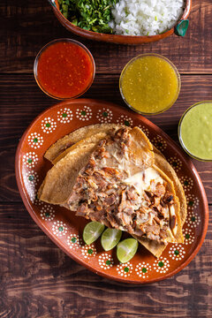 Authentic Delicious Gringa Al Pastor. Traditional Mexican Cuisine Presentation