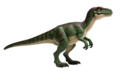 Lifelike green and brown dinosaur action figure model with sharp teeth and claws © Radovan
