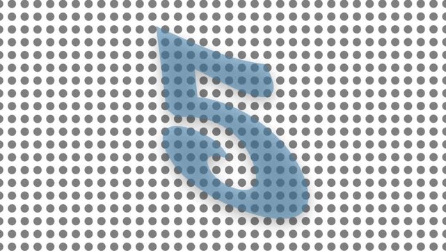 Animated colorful countdown timer showing blue numbers on a grey dot pattern background