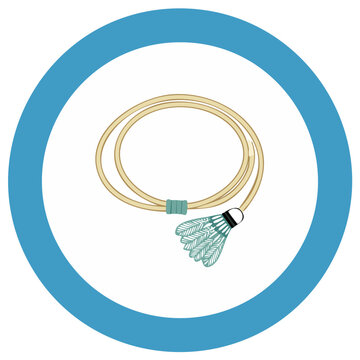 Flat vector icon of a shuttlecock and rope toy a popular outdoor game for active play