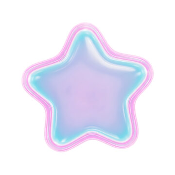 Squishy, ​​dreamy, cute 3D star icon