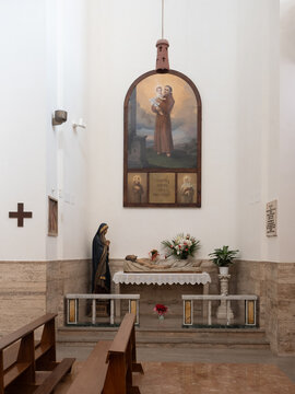 Chiesa di San Benedetto Abate,  church of the '30s in a rationalist architectural style in Pomezia, Italy
