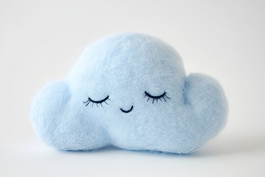 Soft baby blue cloud toy for nursery room decoration and playtime fun