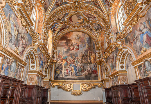 Interiors of san Paolo Maggiore church, Naples, Italy