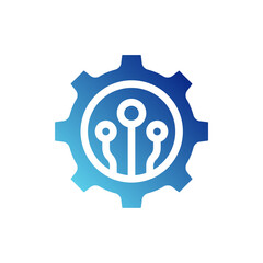 Obraz premium settings gear. This is a vector single icon with a solid gradient style. It is suitable for various purposes, including website design, mobile app design, and logo design.