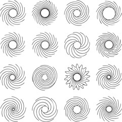 Fototapeta premium Metal springs icons set. silhouette of spring linear design. Line with Editable stroke