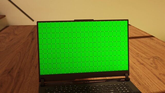 Laptop Green Screen Footage 3D Render 