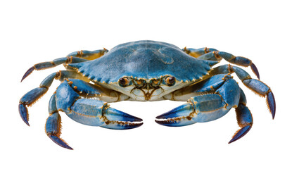Fresh whole blue crab, a delicious seafood delicacy, captured in a detailed studio shot © Maros