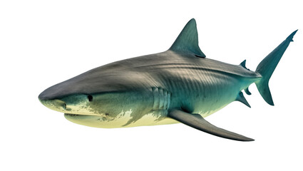 Fototapeta premium Dynamic side view of a formidable ocean shark predator poised and ready for action