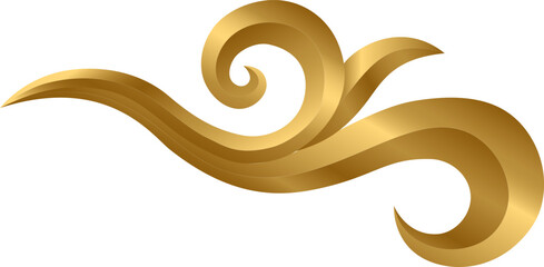 Fototapeta premium Kazakh golden ornament 3D look S1-12