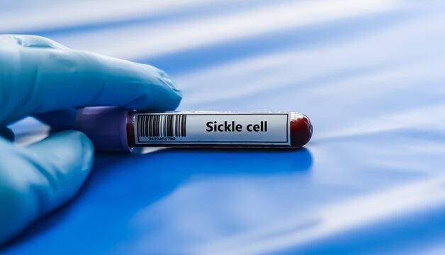 Blood sample tube for sickle cell test analysis.