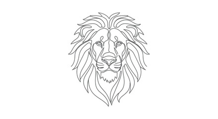 Stylized line art depicting a lion's head with a flowing mane © STwul