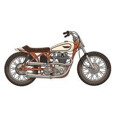 Obraz premium Retro Motorcycle Illustration