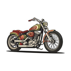 Obraz premium Retro Motorcycle Illustration