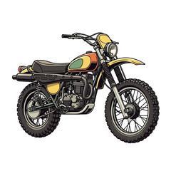 Fototapeta premium Vintage off-road motorcycle illustration
