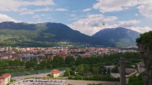 Aerial drone view of Trento , Italy
