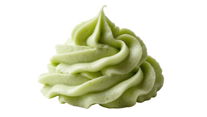 Fototapeta premium Vibrant light green piped cream or paste, elegantly swirled for culinary presentations