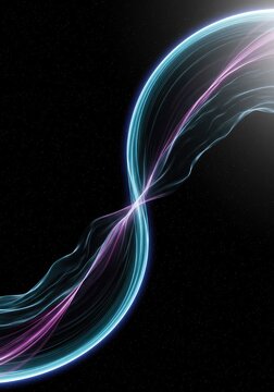 A futuristic abstract digital background showing the fundamental force of gravity bending spacetime fabric within the darkness of deep outer space, expansion, singularity, abstract