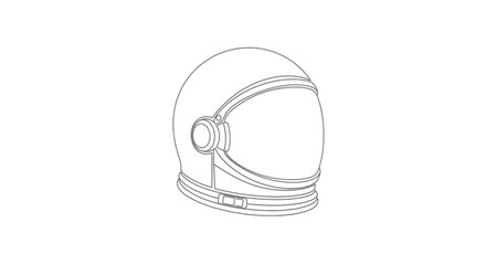 Fototapeta premium Futuristic astronaut helmet outline, sleek and modern design