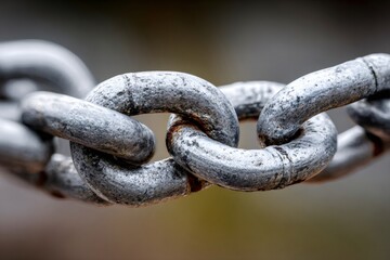 Fototapeta premium Metal chain links showing strength and connection concept