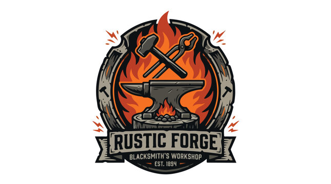 Rustic Forge Logo Design.
