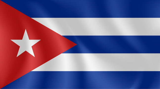 Flag of Cuba. Realistic waving Cuban national flag vector illustration