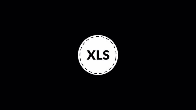 XLS file sticker logo icon animation xls circle xls icon XLS file document icon symbol graphic format image animation digital data computer in transparent background in 4K animation with alpha channel