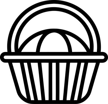busket line art vector icon black and white, white background