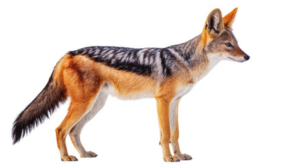Full profile of a striking Black-backed Jackal, showcasing its characteristic fur pattern © Rowan