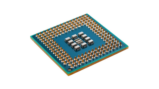 Central processing unit with golden pins, vital component for advanced computer systems