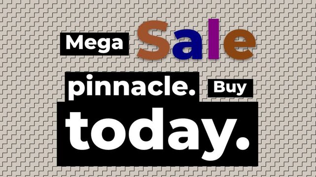 Dynamic Mega Sale Motion Graphic with colorful text and call to action on a textured background
