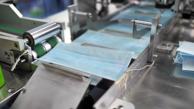 Medical face mask production line with machinery and equipment