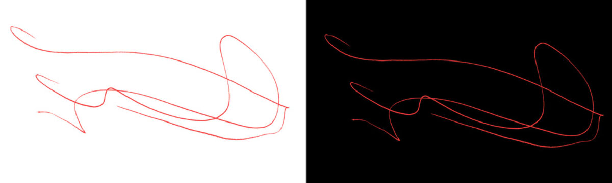Minimal Red Scribble Signature Stroke on Split Background, red underline scribble, signature stroke, hand drawn line,