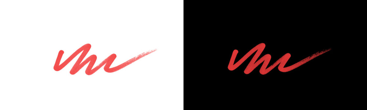 Minimal Red Signature Stripes on Split Light and Dark Background with Copy Space