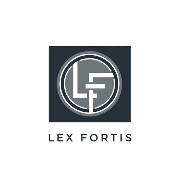 Minimalist initial letters LF monogram logo design, law firm corporate identity on isolated white background.