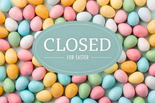 Easter Sunday Closed Sign Notification for Business Holiday &mdash; Easter Sunday, closed sign, holiday notice, business closure, store sign