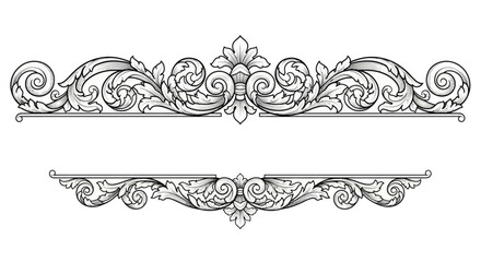 Fototapeta premium Ornate scrollwork and leaf designs forming decorative borders