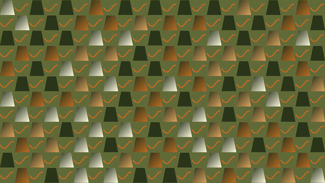 Abstract geometric trapezoid pattern on green background
