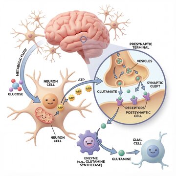 Understanding Brain Function A Neuron's Journey from Glucose to Glutamate